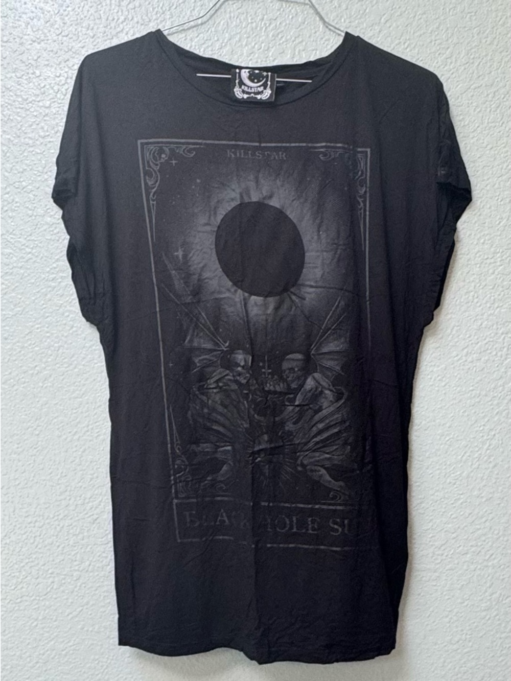 BN Killstar sz M women Black hole sun Short Sleeve tunic dress